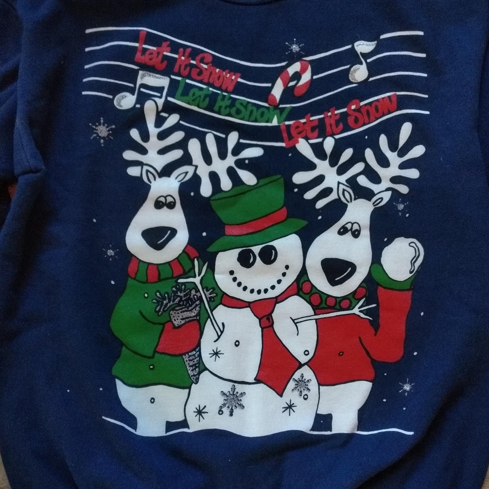 Vintage 90s Let It Snow Christmas Sweatshirt Medium
